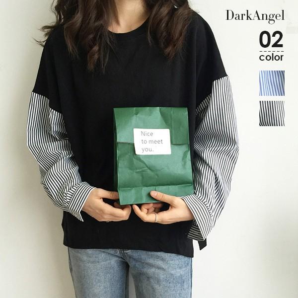 トップス レディース 長袖 春 クルーネック カットソー シャツ Tシャツ レイヤード デザイン ロンt 無地 ストライプ レイヤード風トップス Buyee Buyee 提供一站式最全面最專業現地yahoo Japan拍賣代bid代拍代購服務 Bot Online