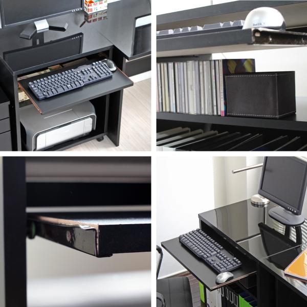 交換無料！ ダブルデスク 日本製 120デスク+60 パソコンデスク ラック+