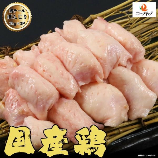 ※画像はイメージです凍結品　送料無料【国産鶏テール（ぼんじり）6kg (2kg×3P) 】ぼんじりは、尻尾の付け根のところの僅かなお肉です。一羽の鶏からほんの僅かしか取れない部分で鶏の稀少部位です。鶏の部位の中で最も脂がのっていると言っても...