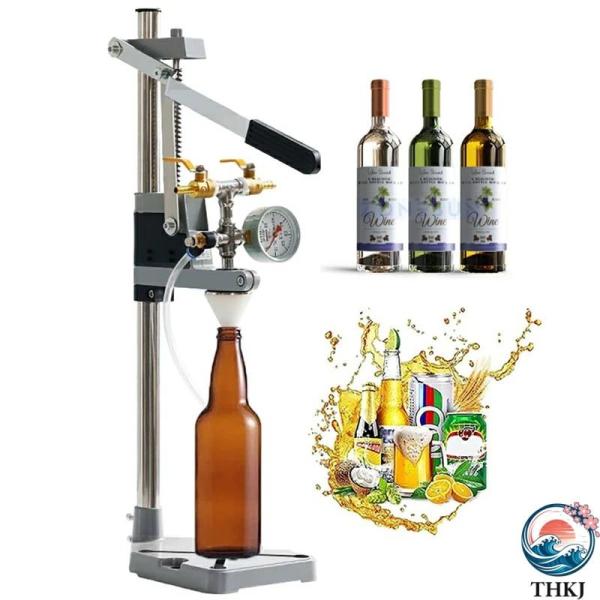 ビールボトル充填機手動逆圧ボトルフィラー 圧力計と排気バルブ付きワイン飲料消泡充填機 10 50mm 充填ボトル口 液体充填ツール 人気 おしゃれ 快適