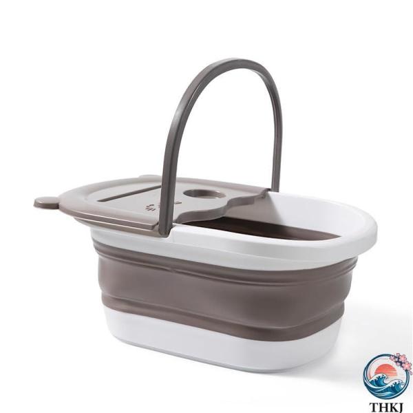 折りたたみフットバス 足湯桶 SPA 足湯 バケツ 足浴 足湯器 桶 自宅足マッサージ ラック 疲労軽減保温 コンパクト 収納 省スペース 折り畳み 足湯用バケ