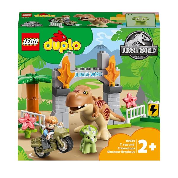 レゴ(LEGO) デュプロ Ｔ-レックスとトリケラトプスの大だっそう 10939 おもちゃ ブロック プレゼント幼児 赤ちゃん 恐竜 きょうりゅう 男の子 女の子 2歳以上