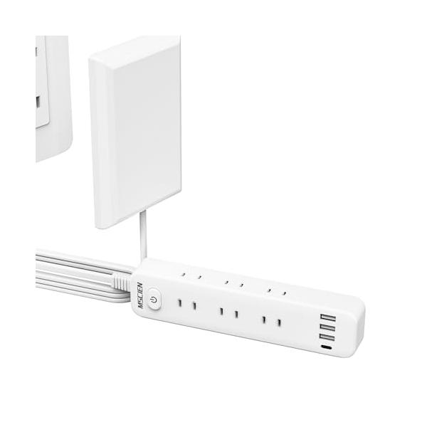 Mscienエムサイン コンセントカバー 延長コード2m 電源タップ 赤ちゃん ベビーガード コンセント隠し 9個口3個usb-a1個usb-c たこあしコンセント 見