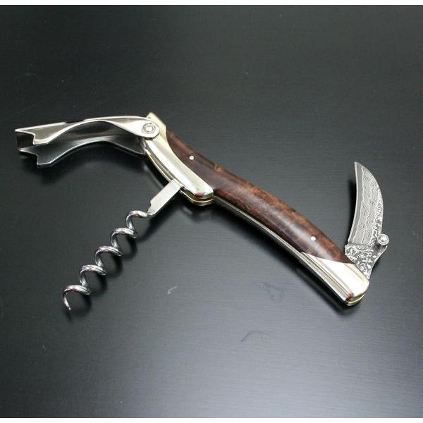 アスロ / ATHRO ソムリエナイフ ダマスカスブレード バールウッド