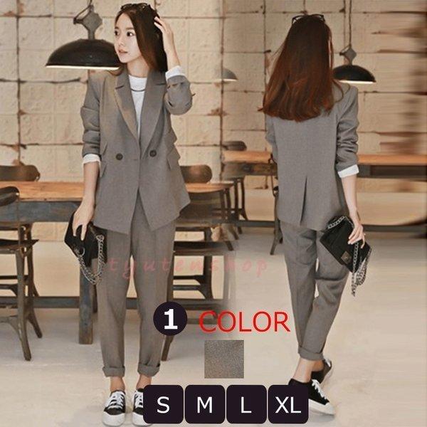 パンツスーツ レディース 2点セット春夏パンツスーツ 韓国風 ジャケット パンツス一ツ発表会入園式スーツ大人気新作女性 面接 就活 通勤 Xl グレー Hanaya Pkcbs538 Next City 通販 Yahoo ショッピング
