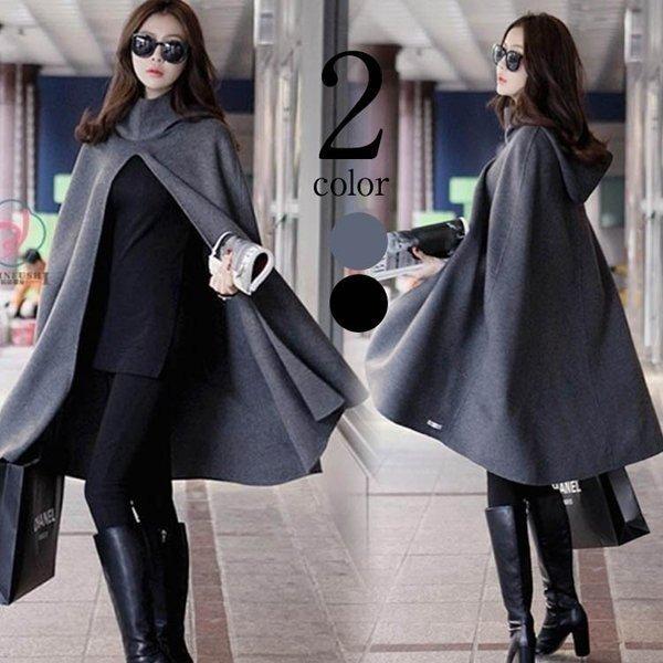 マントコートレディース40代秋冬ポンチョマントコート無地フード付きストールロング丈ケープラシャコートアウター着痩せオシャレ Hanayakc Next City 通販 Yahoo ショッピング