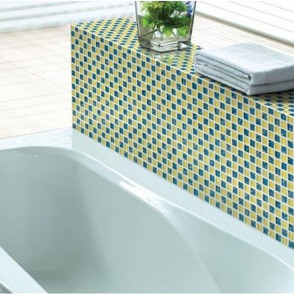 ３d壁紙 30 30cm 内装 11枚セット クリスタルガラス 黄色 青 Diy 壁紙 リフォーム インテリア 部屋 住宅設備 浴室 トイレにも H H Next Dream Shop
