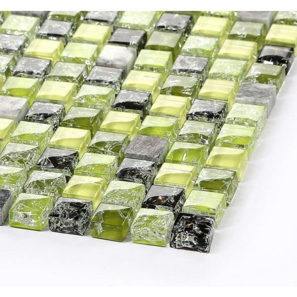 国内外の人気 ３d壁紙 30 30cm 11枚セット クリスタルガラス 黄緑 灰色 Diy リフォーム インテリア 部屋 浴室 トイレにも H クーポン対象外