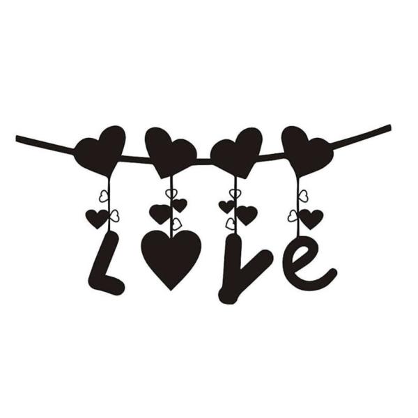 ウォールステッカー 壁紙 Diy 部屋装飾 寝室 リビング インテリア 45 75cm ロゴ 黒 ブラック Love ハート M028 M028 Next Dream Shop 通販 Yahoo ショッピング