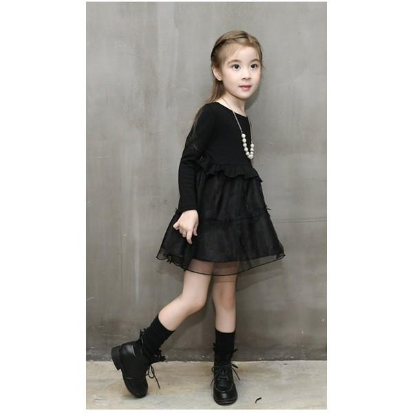 韓国子供服 ワンピース フォーマル キッズドレス チュールワンピース 長袖 リボン Kids Dress 上下セット チュールスカート 子供ドレス Buyee Servicio De Proxy Japones Buyee Compra En Japon