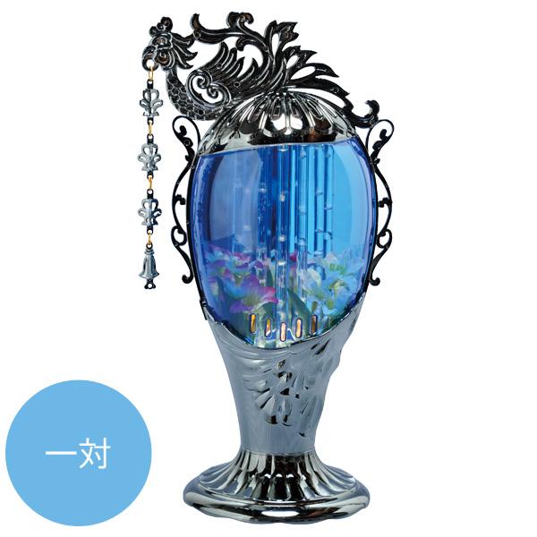 盆提灯 バブル灯 モダン提灯 (ステイルブルーブラック 一対) お盆 お盆ちょうちん 霊前灯 お盆用品 お盆用 電気コード式 新盆提灯 初盆提灯 盆 お供え
