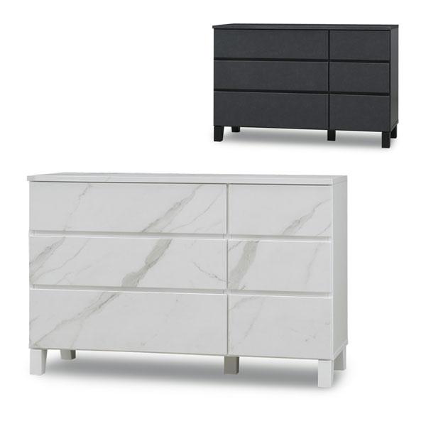 大理石風 5段チェスト チェスト 幅80 グレー 収納 タンス 引出し 棚