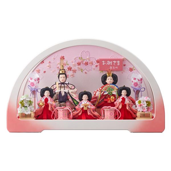 雛人形 ひな人形 衣裳着 ケース飾り 五人飾り 衣裳着人形 桃の節句 ひな祭り お雛様 おしゃれ かわいい ホワイト ピンク 円華豆五人飾白桃 213 566 Hn 19 M144 Next Life Style Nagano 通販 Yahoo ショッピング