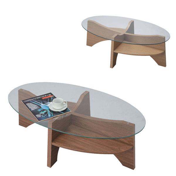 ガラステーブル ローテーブル 105×55×34 cm