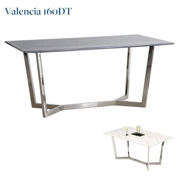 大理石 ダイニングテーブル リビングテーブル 食卓 机 幅160cm 海外風インテリア マーブル シンプル モダン ホワイト バレンシア 160DT