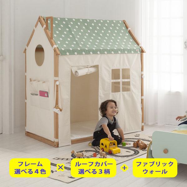 ■サイズ(cm)W126×D86.5×H144■カラー[ホップルハウス]ナチュラルホワイトシーグリーングレー[ルーフカバー]ストライプベージュギンガムチェックドットグリーン  ■材質・仕様◆ホップルハウス（木枠）　ヨーロッパビーチ材　水性ウ...