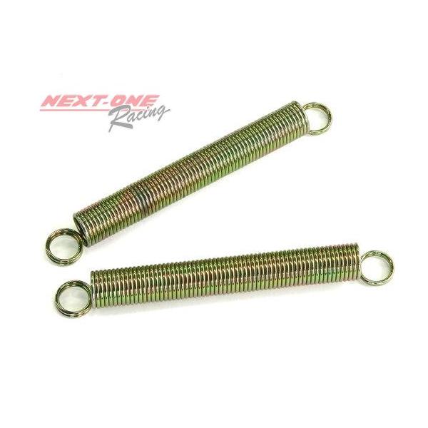 マフラースプリング  長さ115mm　１本レーシングカート用チャンバースプリングマフラーをマフラーブラケット（フレーム側）に固定するスプリングです。写真は２本写っていますが、販売本数は１本単位です。YAMAHA KT-100エンジンはじめ、...