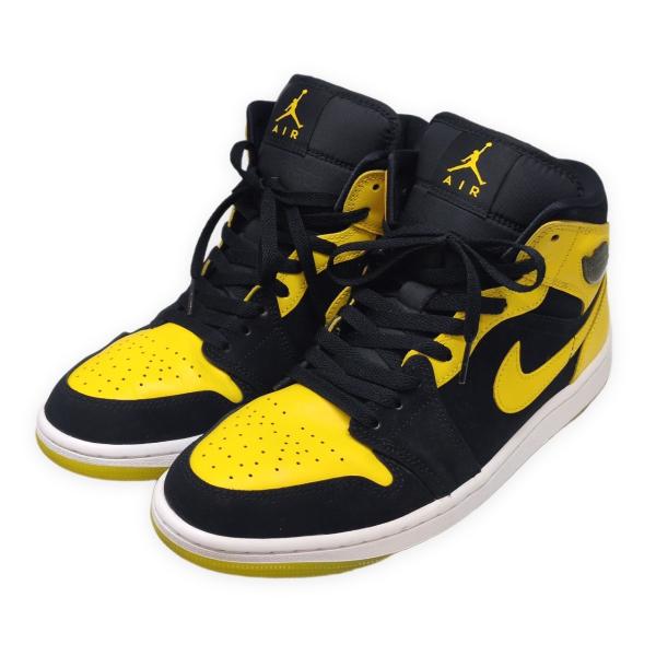 NIKE ナイキ 【men2955D】 Air Jordan 1 Mid SE HJ6654-071 エアジョーダン ハイカットスニーカー 靴 メンズ 27cm ブラック イエロー HC