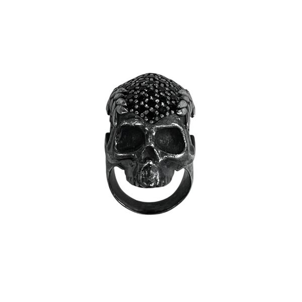 Vivienne Westwood 【men5602I】 16AW NEW SKULL RING スワロフスキー装飾ニュースカルリング 骸骨 ドクロ 指輪 シルバー 定価77,760円 AR
