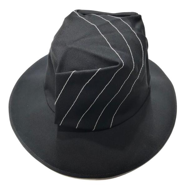 ヨウジヤマモト S'YTE ウールギャバジン ロングブリムハット Yohji Yamamoto Femme 【lay1494I】 ウールギャバジンステッチ刺繍