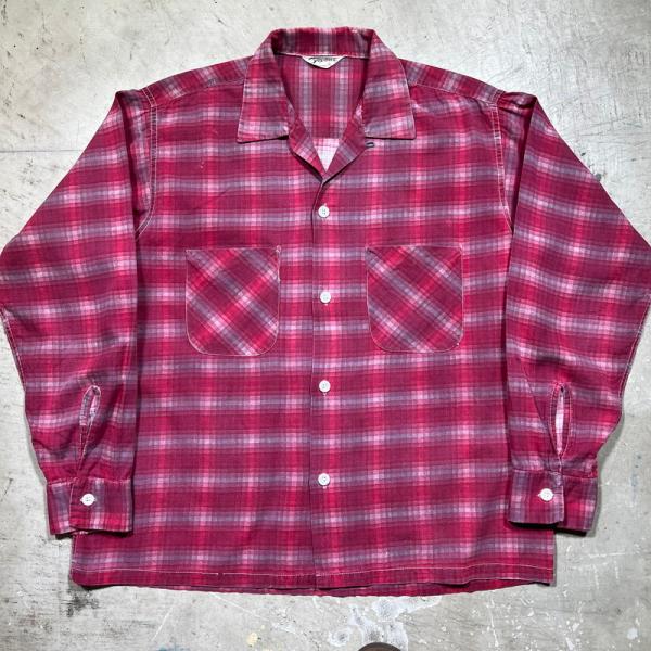 Foxdale 【men2726H】 50's 60's プリントコットンオープンカラー