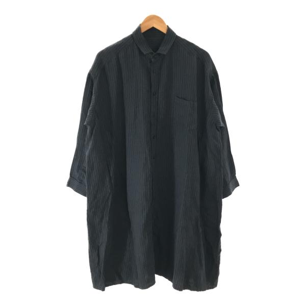 nest Robe リネンストライプロングシャツワンピース nest Robe(ネストローブ) リネンストライプロングシャツ01241
