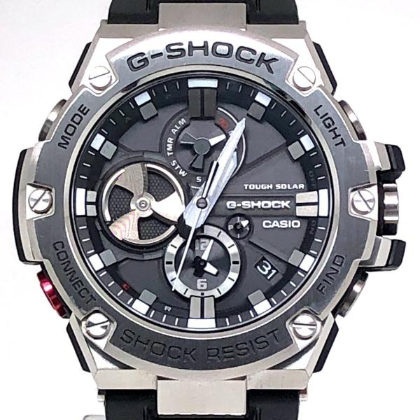 G-SHOCK ジーショック 【ITYLL99UEDU8】 GST-B100-1A G-STEEL タフソーラー Bluetooth搭載 LEDライト シルバー ブラック 2017年9月発売