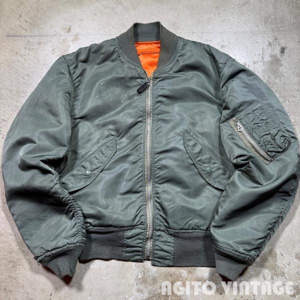 U.S.AIR FORCE 【men3400H】 70's L-2B フライトジャケット ALPHA INDUSTRIES, INC. MIL-J-7448J DSA100-70-C-1312 MEDIUM USAF 米空軍 AG