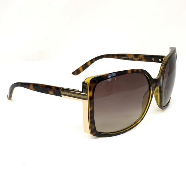 中古 GUCCI グッチ サングラス GG3128 スクエアフレーム べっ甲