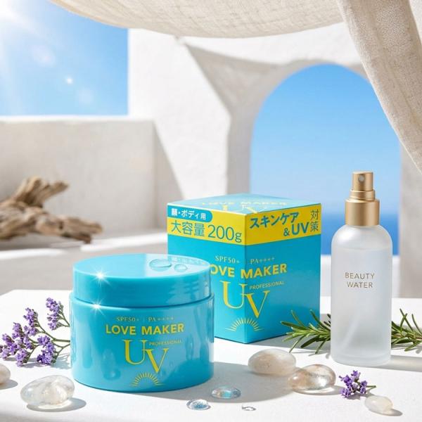 LOVE MAKER UV プロフェッショナル UVジェルクリーム 顔・ボディ用 SPF50+ PA++++ 200g