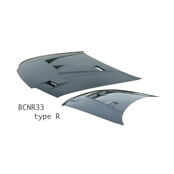 スタウト BCNR33 GT-R エアロボンネット タイプR FRP製 カーボン変更可