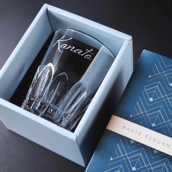 ロックグラス オーダーメイド 名入れ メッセージ クリア グラス コップ ウイスキー 焼酎 ガラス 食器 刻印 名前入れ 名入り オリジナル 名前 還暦 退職 誕生日