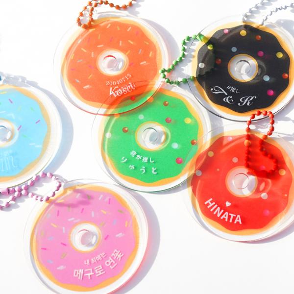 キーホルダー ドーナツ 推し活 名入れ お名前 韓国 ハングル 推し 名入れキーホルダー インスタ映え アイドル アーティスト オタ活 韓国語