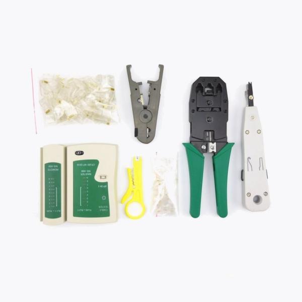 LANケーブル自作工具 ZUPA キット 圧着ペンチ 皮むき工具 10個RJ45 