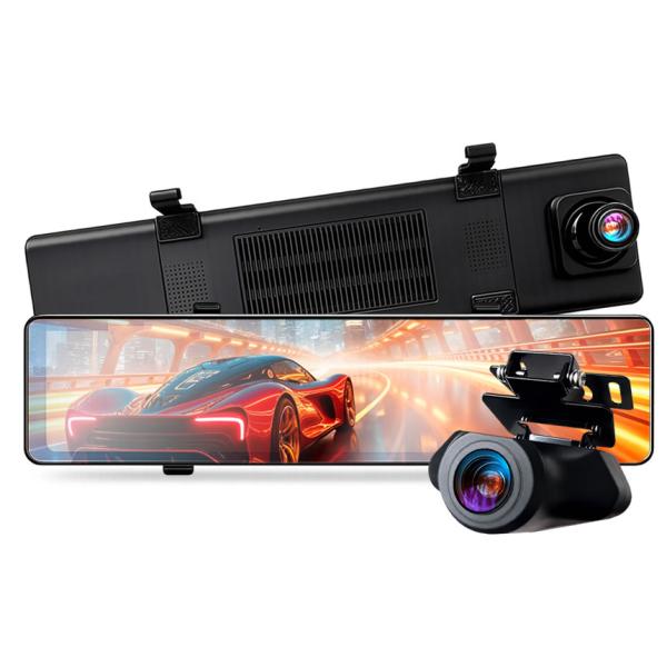 2台セット 全画面液晶 ドライブレコーダー 前後 ミラー型 2カメラ 12インチ 超大画面 タッチパネル式 HDR 暗視機能 SQUENI