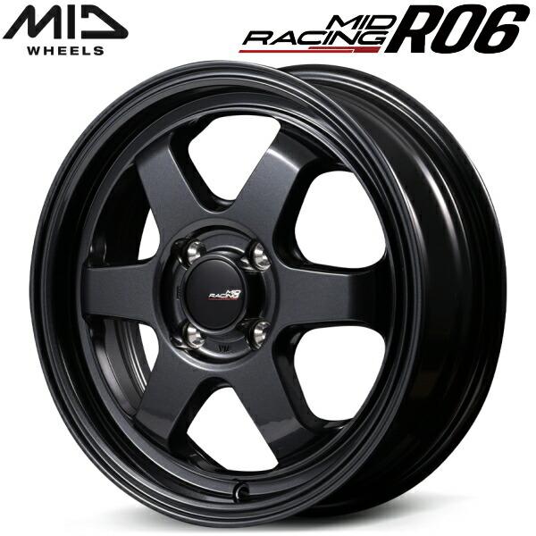 マルカサービス MID MID RACING R06 4本Set クリスタルブラック 7.5J