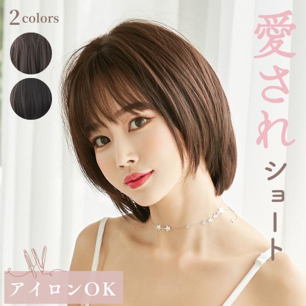 おしゃれでスタイリッシュなヘアスタイルを手軽に楽しみたい方必見！自然でストレートショートでかわいいを演出！◆自然な髪の毛のような柔らかい質感で、見た目も本物感たっぷり！◆ヘアアイロンやワックスなど自由自在にスタイリングが楽しめ、いつでもおし...