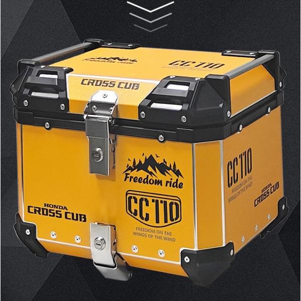 商品仕様重さ：5KG材質：ステインレス材質容量：45L/55Lセット内容：本体×1取り付け台座×1式背もたれx1車種専用カラー一体感を壊さず、後付け感のない装着イメージプロのこだわりカブに相応しい高品質ステインレス材で耐久性さらに、フロント...