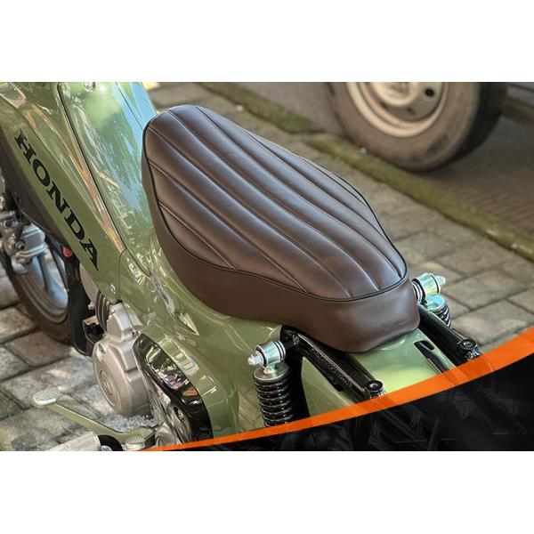 ホンダ スーパーカブ クロスカブ ダブルシート14種類選択可厚さを改善してもっと乗りやすくなる、長距離運転最適！革製で手触りが良い厚くて低反発で乗り手心地よい整体2CMローダウンダブルシートです。適合車種：・スーパーカブ(JA44/AA09...