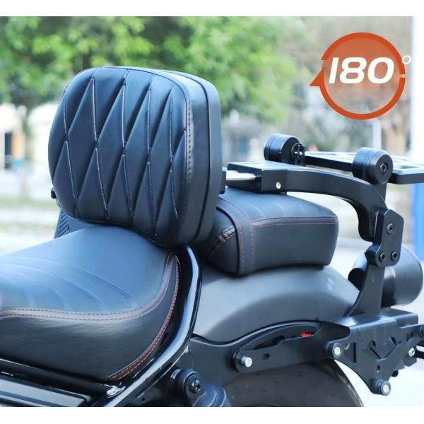 ホンダ レブル 250 500 バックレスト 折りたたみ 背もたれ 立ち フロント リアキャリア  一体感 外装 レザータイプ 疲労を軽減 運転 快適 ブラックレザー 取寄せ
