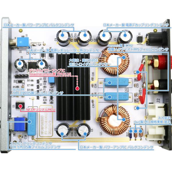 FX-AUDIO- FX-1001J[�u���b�N] TPA3116�f�W�^���A���vIC���� PBTL ���m���� �p���[�A���v  100W�~1ch ParallelBT ���i�摜2