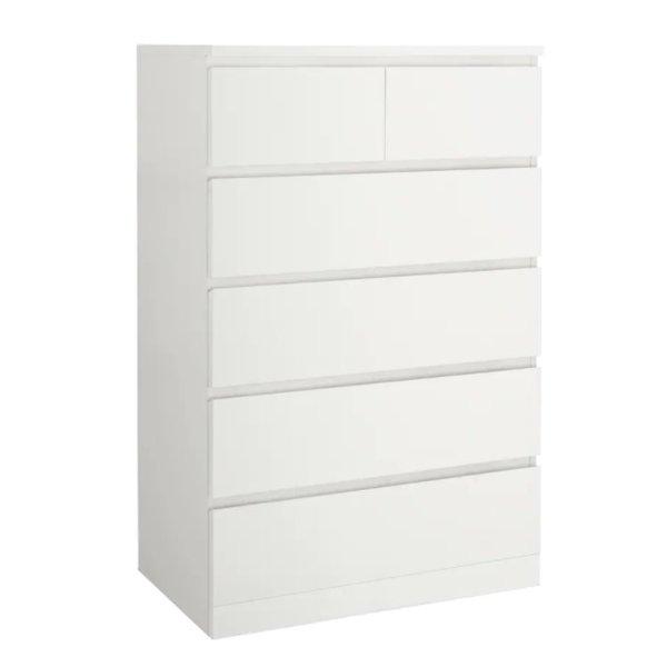 IKEA イケア MALM マルム チェスト 引き出し ６段 ホワイト 80x123 cm