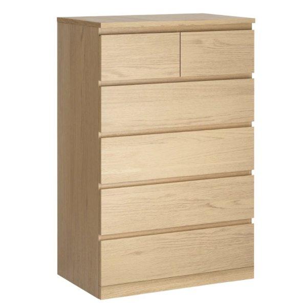 IKEA イケア MALM マルム チェスト 引き出し ６段 ホワイトステインオーク調 80x123 cm