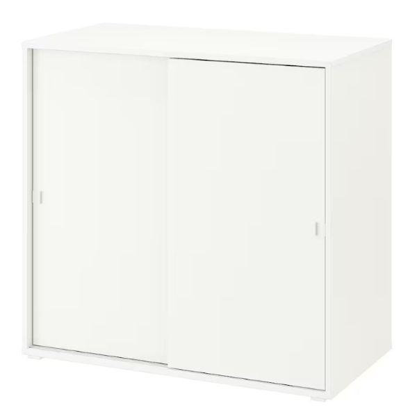 IKEA イケア VIHALS ヴィーハルス キャビネット 引き戸付, ホワイト(00483263)
