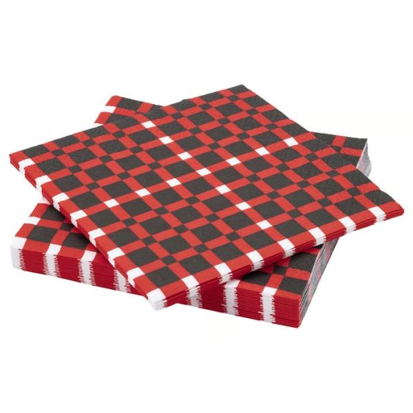 IKEA イケア VINTERFINT ヴィンテルフィント 紙ナプキン - チェック模様/マルチカラー 33x33 cm