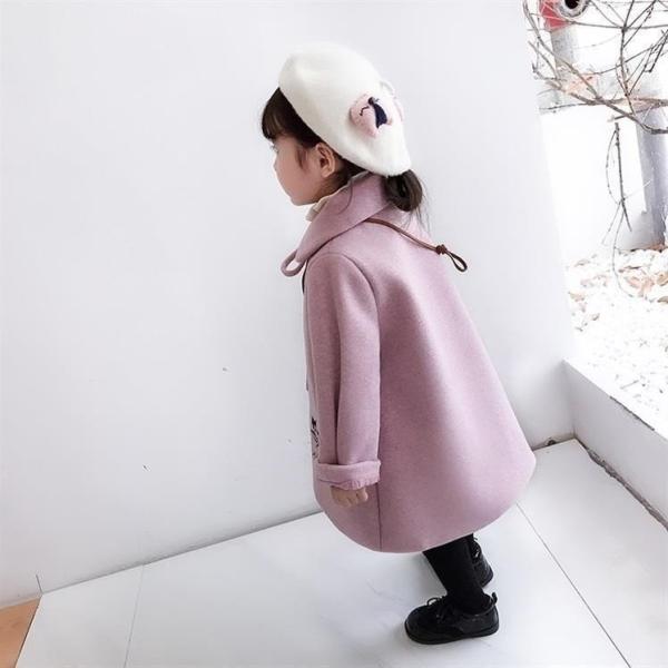 大特価 送料無料 コート 大きめのリボン紐 ふんわり かわいい 花柄 刺繍 あったかい 秋 キッズファッション 女の子 寒さ対策 防寒 キッズ 冬