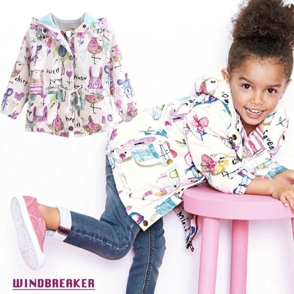 送料無料 ウインドブレーカー 子供服 キッズ ジュニア ベビー アウター コート ジップアップ ジャケット 女の子 正規認証品 新規格 フード付き 長袖 子供 子ども