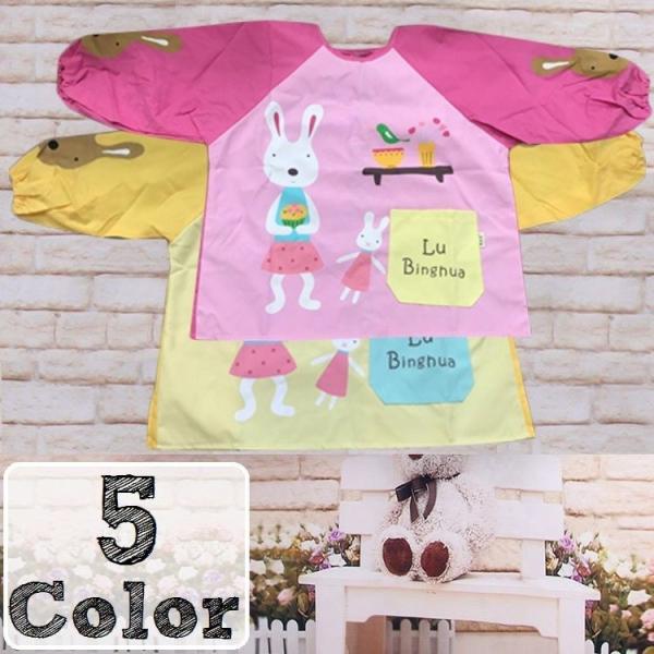 スモック 長袖 子供用 幼稚園児 保育園児 お食事エプロン お絵描き 工作 袖口ゴム