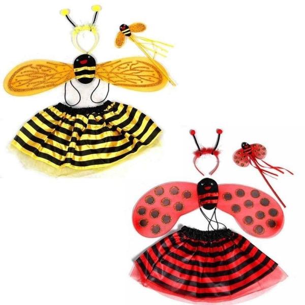 送料無料 セットアップ コスチューム コスプレ 低価格 仮装 蜂 ハチ 虫 カチューシャ キッズ 夏 プレゼント 面白い 可愛い スカート 女の子 かわいい