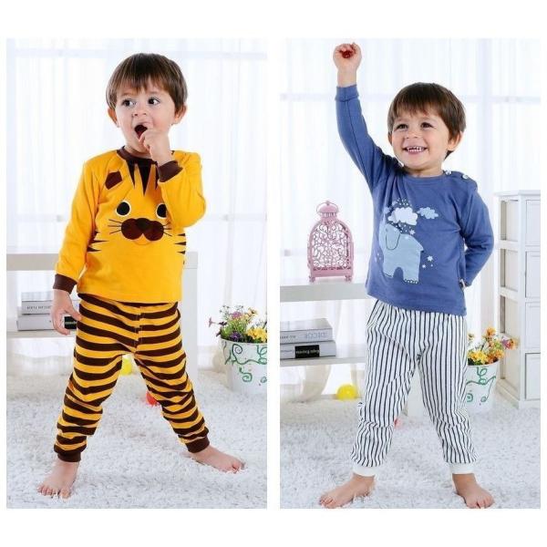 送料無料 子供用 パジャマ ルームウエア 上下セット 長袖 長ズボン イラストプリント 可愛い 男の子 女の子 ラウンドネック 送料無料激安祭 キ ベビー 肩ボタン